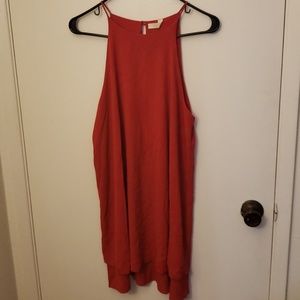 Red flowy dress